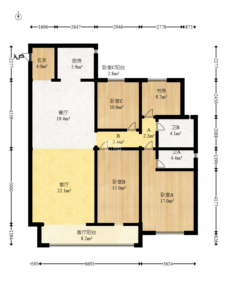 金茂建发泊悦  4室2厅2卫   209.00万