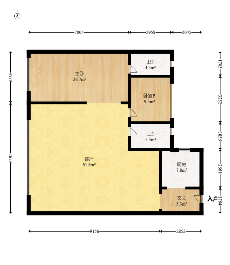 建投象山国际 3室2厅2卫 118.0万 建投象山国际 3室2厅2卫 118.0万户型图