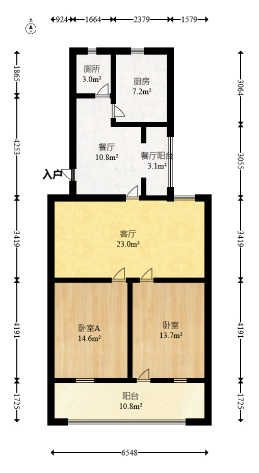 矿冶研究院(科学村社区) 3室2厅1卫 54.0万 矿冶研究院(科学村社区) 3室2厅1卫 54.0万户型图