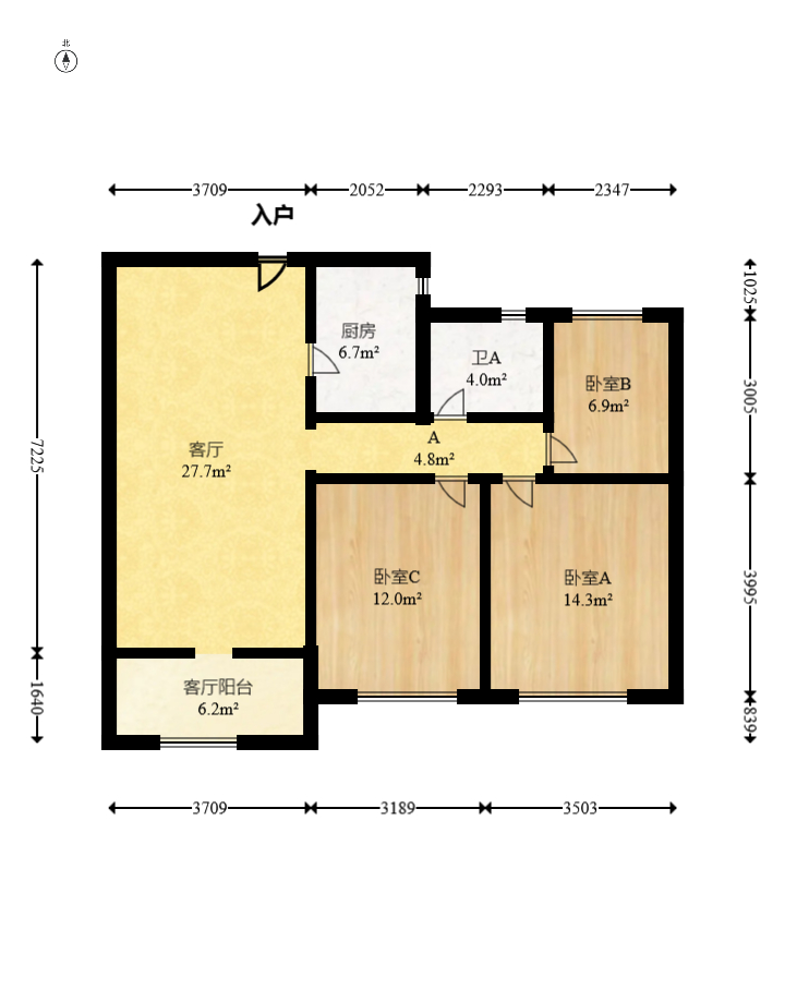 光明E城 3室2厅1卫 82.0万 光明E城 3室2厅1卫 82.0万户型图