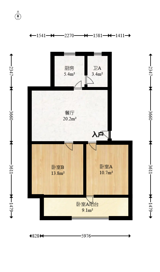 锦纶厂宿舍  2室1厅1卫   50.00万室内图1