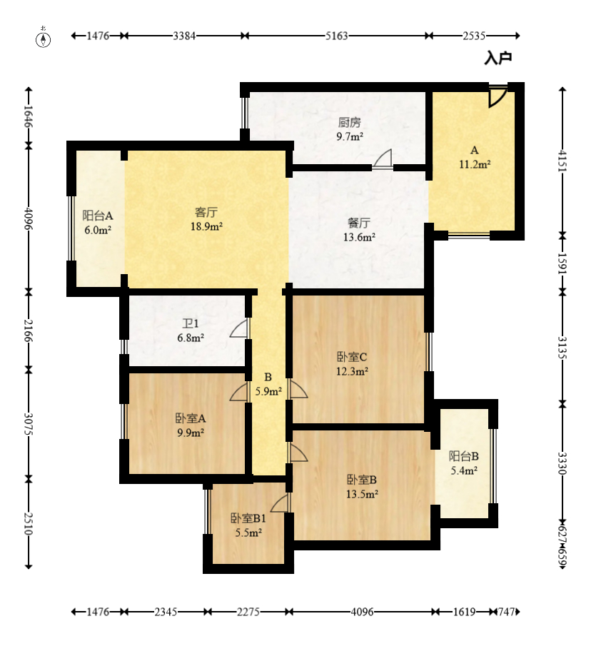 海拔东方  3室2厅2卫    149.0万 海拔东方  3室2厅2卫    149.0万户型图