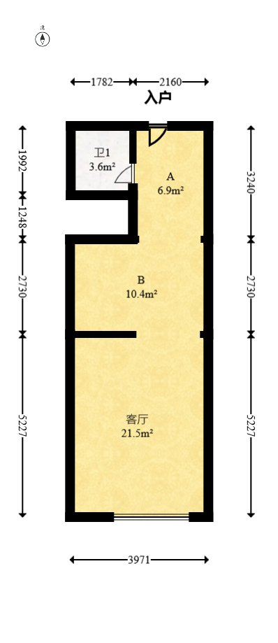 环亚高铁芯城  2室1厅1卫   46.80万室内图1