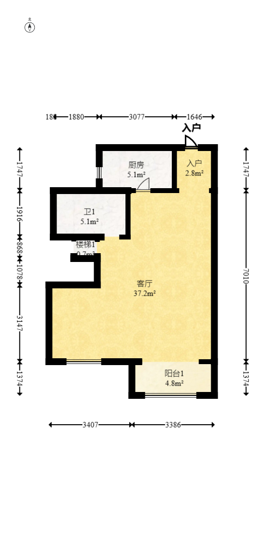 阳光城尚东湾蓝莓苑  4室2厅2卫   128.00万室内图1