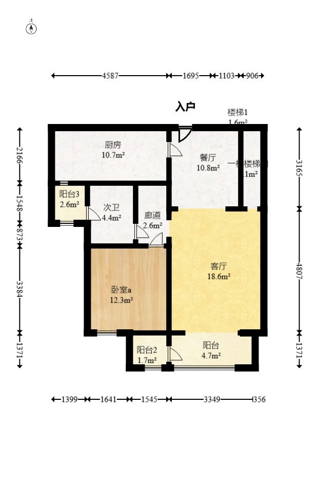 保利麓谷林语E区  4室2厅2卫   118.00万室内图1