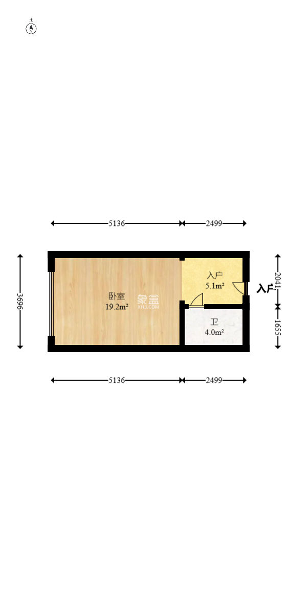 万科紫台  1室1厅1卫   52.00万