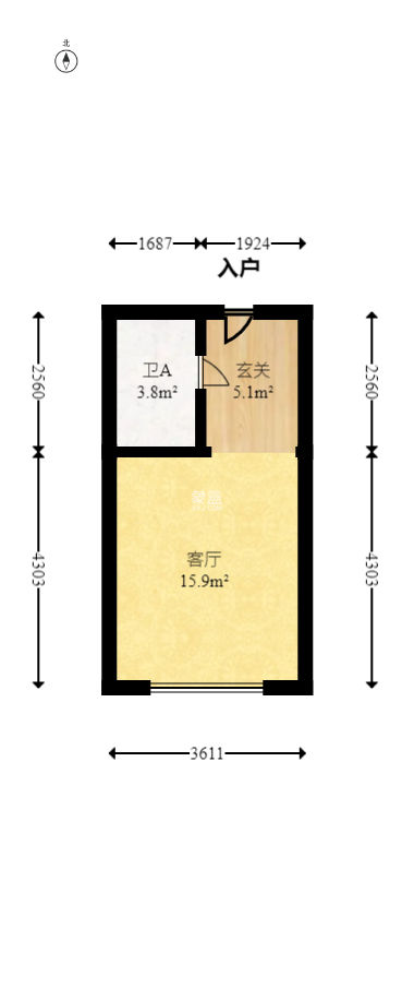 龙湖铂金岛  1室1厅1卫   32.00万