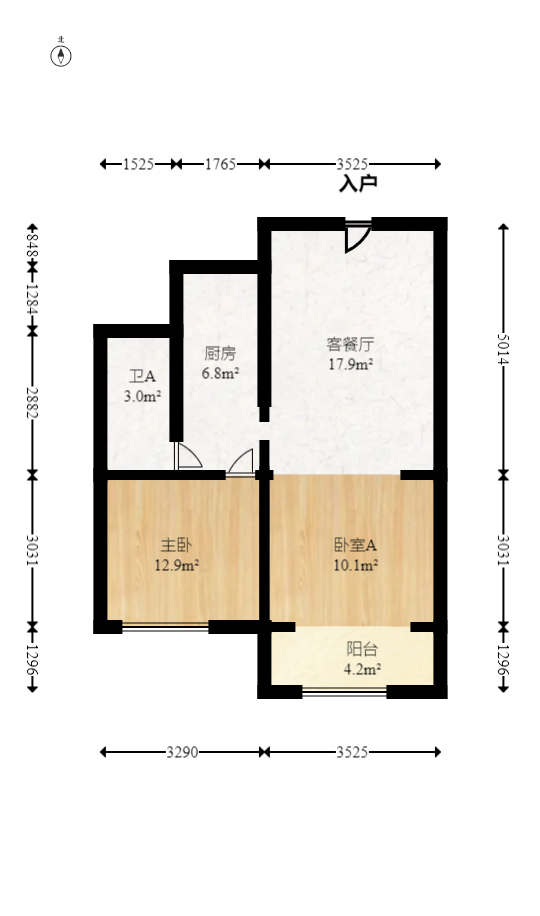 绿地中央广场  2室1厅1卫   75.00万室内图1