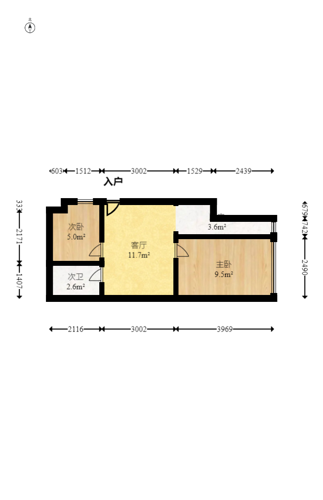 帝国大厦 2室1厅1卫 66.8万 帝国大厦 2室1厅1卫 66.8万户型图