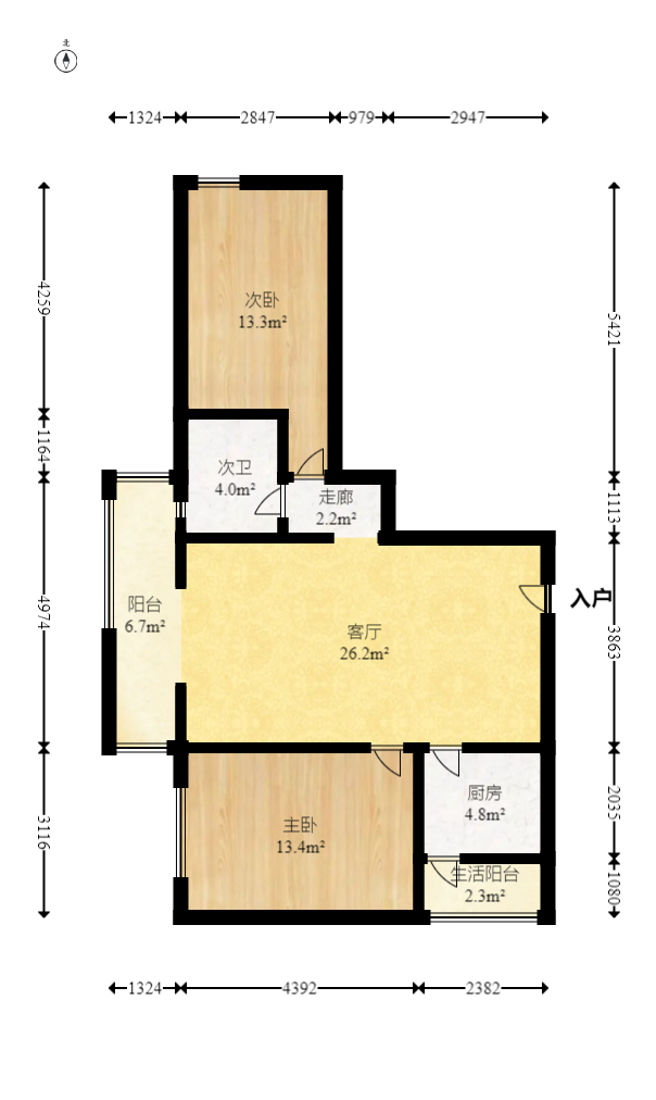 中盟椰海国际 2室2厅1卫 155.0万 中盟椰海国际 2室2厅1卫 155.0万户型图