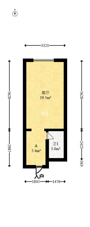 碧桂园印象  1室1厅1卫   35.00万