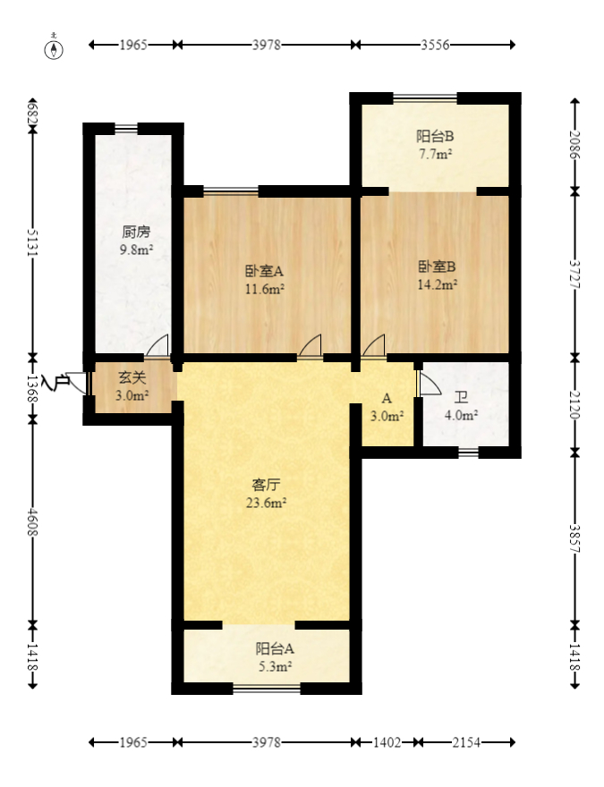 凯乐国际城 2室2厅1卫 110.00万 凯乐国际城 2室2厅1卫 110.00万户型图