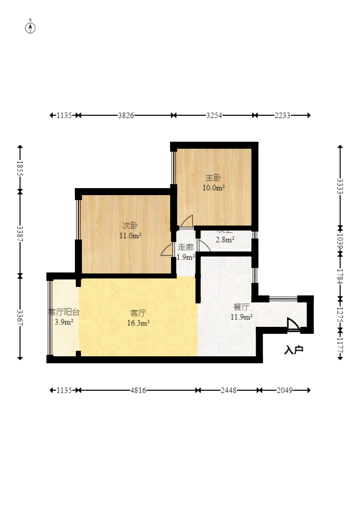 城投海一方  2室2厅1卫    135.0万 城投海一方  2室2厅1卫    135.0万户型图