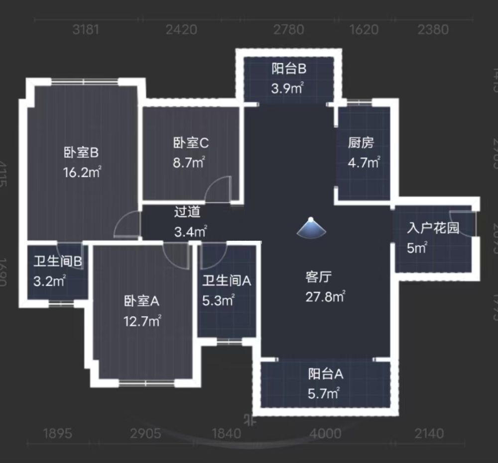 桂花城  3室2厅2卫   58.80万