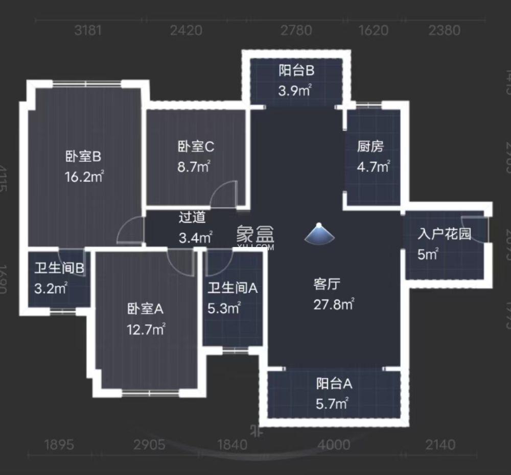 桂花城  3室2厅2卫   58.80万