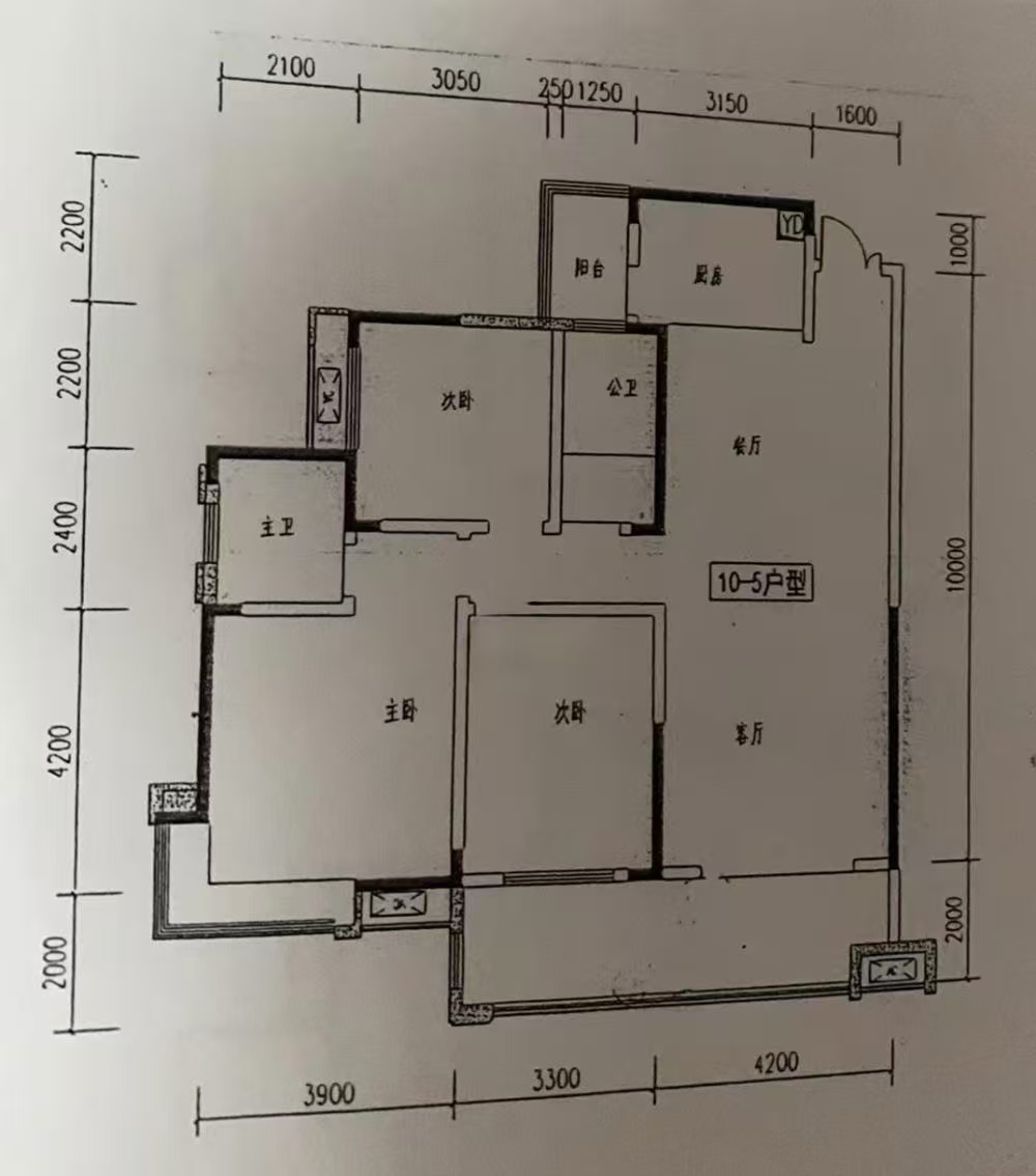 华晨神农湾 3室2厅2卫 105.0万 华晨神农湾 3室2厅2卫 105.0万室内图