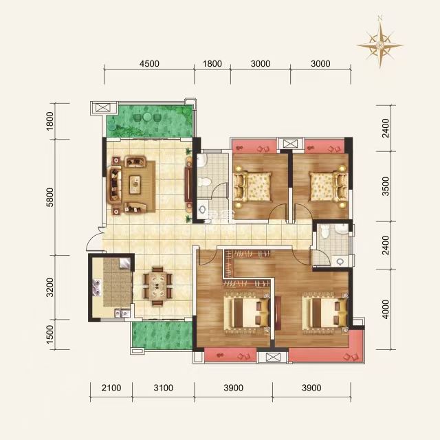 华晨神农湾 2室2厅1卫 88.61万 华晨神农湾 2室2厅1卫 88.61万室内图
