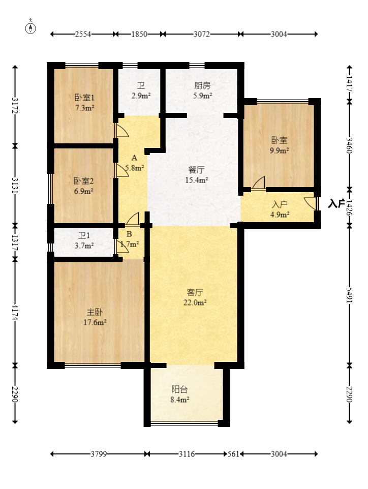 碧桂园翘楚棠  4室2厅2卫    96.0万 碧桂园翘楚棠  4室2厅2卫    96.0万户型图