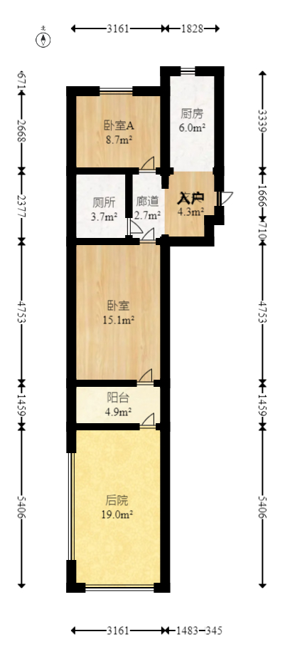 矿山研究院  2室1厅1卫   42.00万室内图1