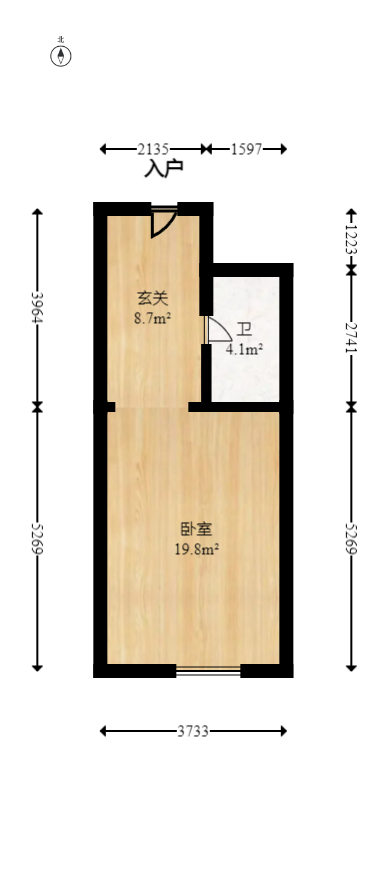 建发养云  2室1厅1卫   44.00万室内图1