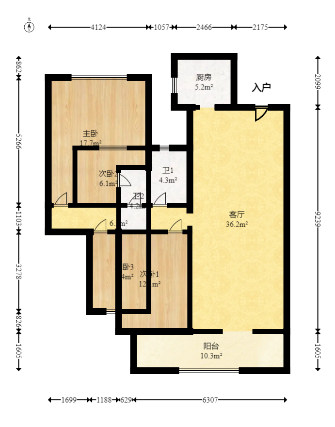 万科松湖天地 4室2厅2卫 158.0万 万科松湖天地 4室2厅2卫 158.0万户型图