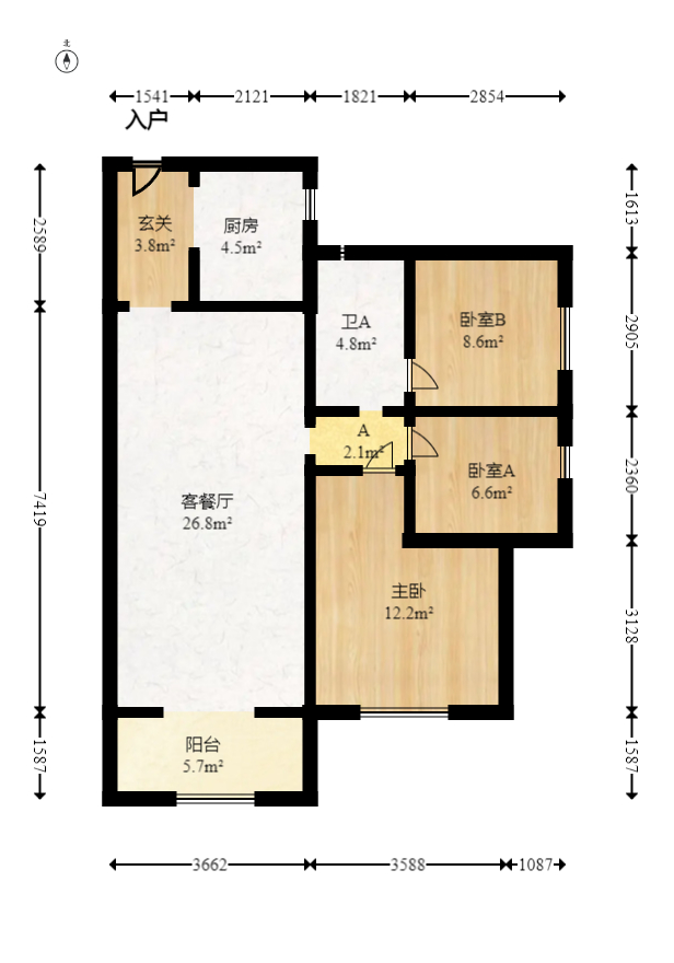 保利天禧D区 3室2厅2卫 120.0万 保利天禧D区 3室2厅2卫 120.0万户型图