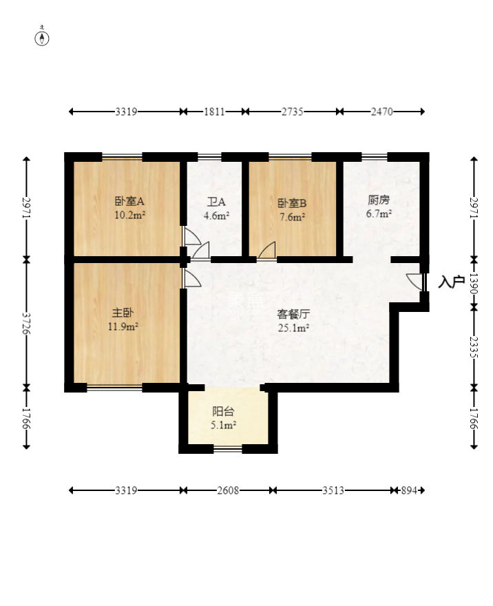 保利西海岸B区  3室2厅1卫   127.00万