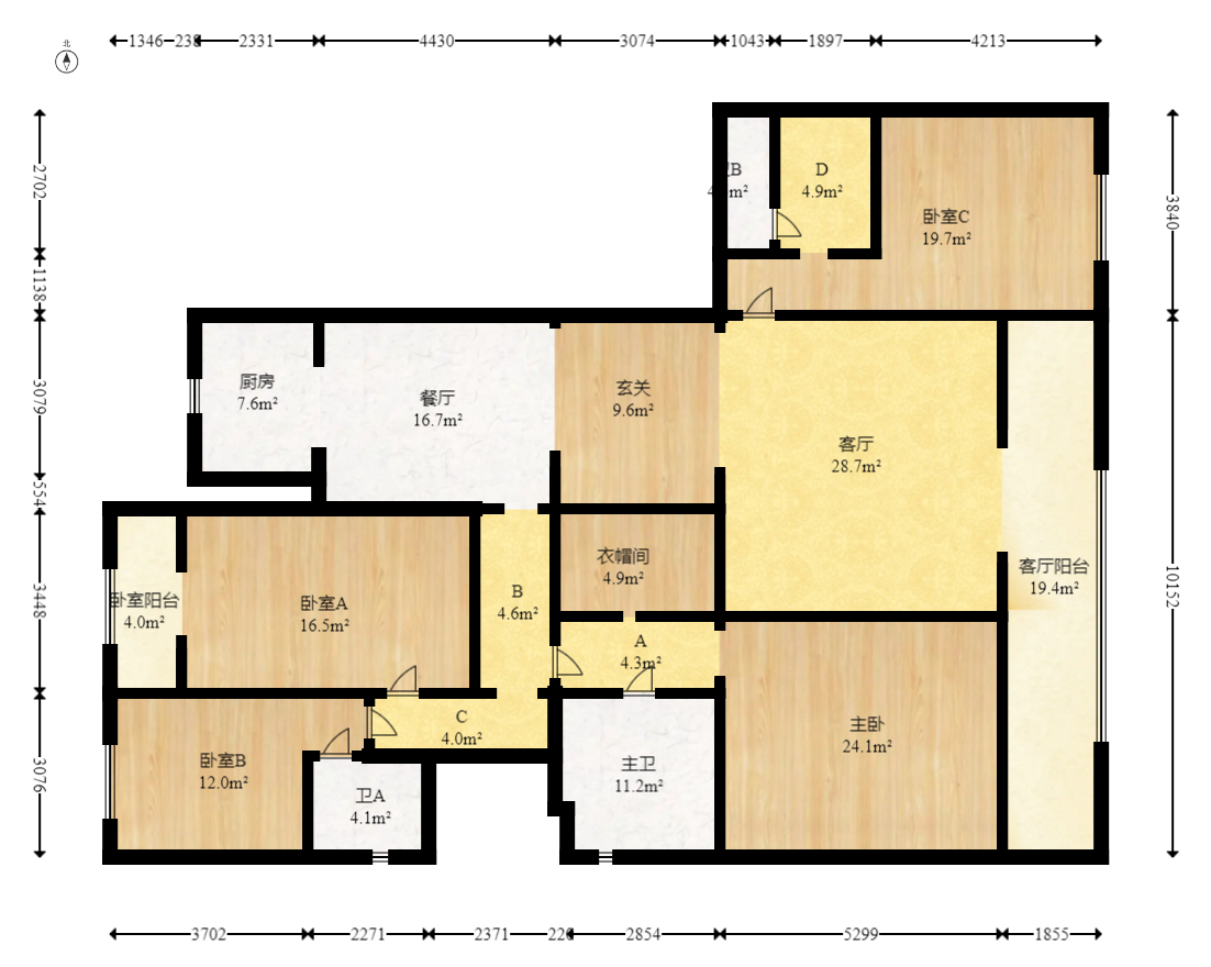 江山印 5室2厅2卫 558.0万 江山印 5室2厅2卫 558.0万户型图