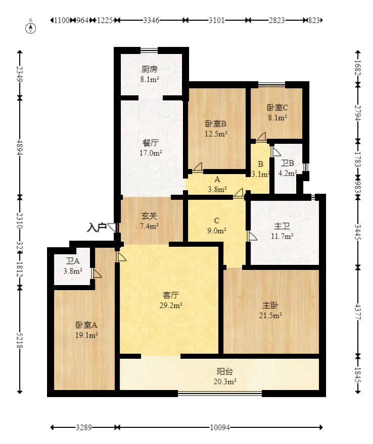 江山印  4室2厅3卫   744.00万室内图1