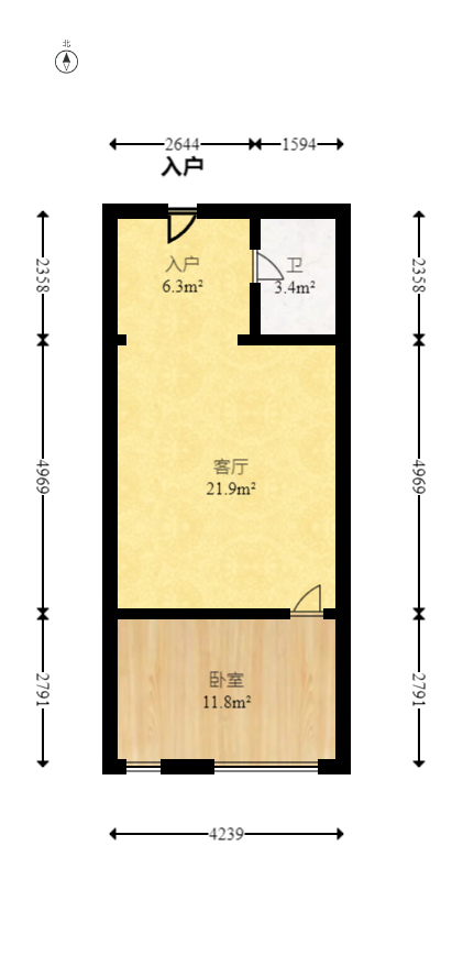星大峰汇商务楼 1室1厅1卫 35.0万 星大峰汇商务楼 1室1厅1卫 35.0万户型图