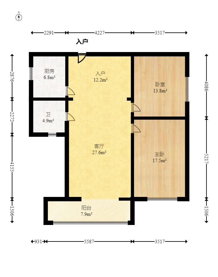 天和华城 2室2厅1卫 45.0万 天和华城 2室2厅1卫 45.0万户型图