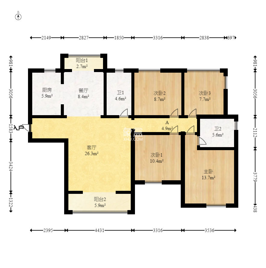 中建悦和城  4室2厅2卫   128.00万