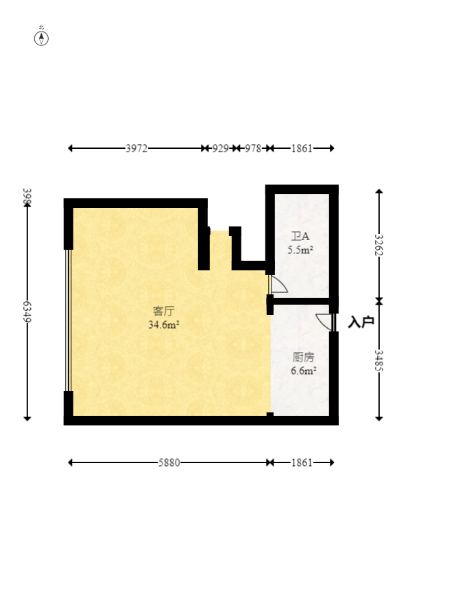华远华时代  2室1厅1卫   145.00万室内图1