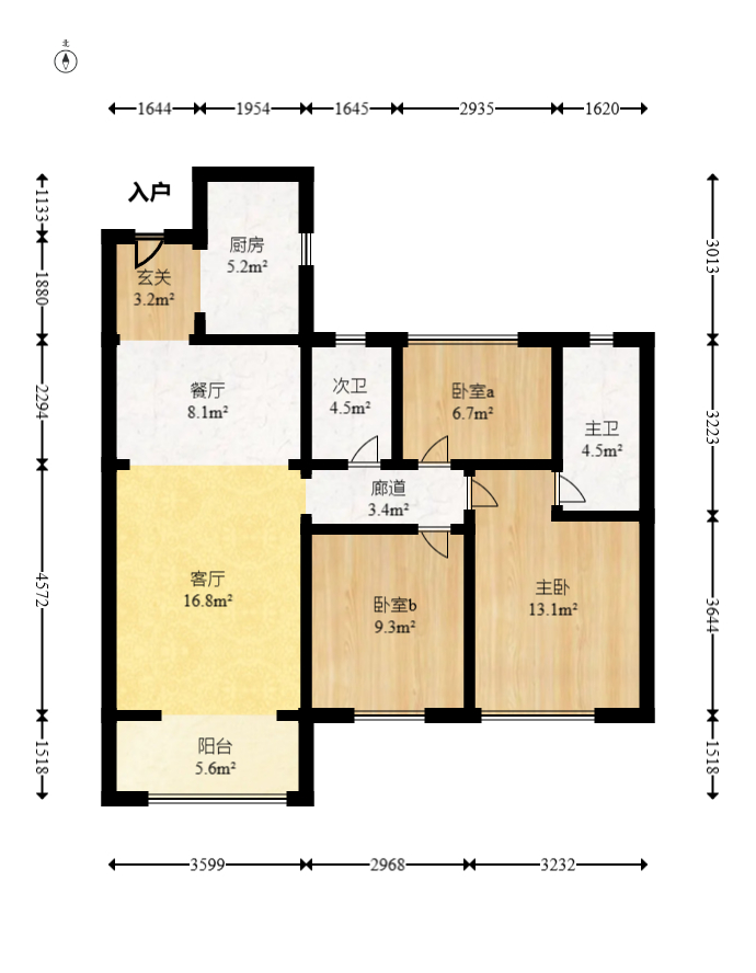 汉唐世家二期 3室2厅2卫 68.0万 汉唐世家二期 3室2厅2卫 68.0万户型图