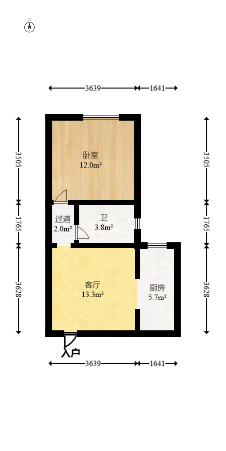 上东辛顿公寓  1室1厅1卫   36.80万室内图1