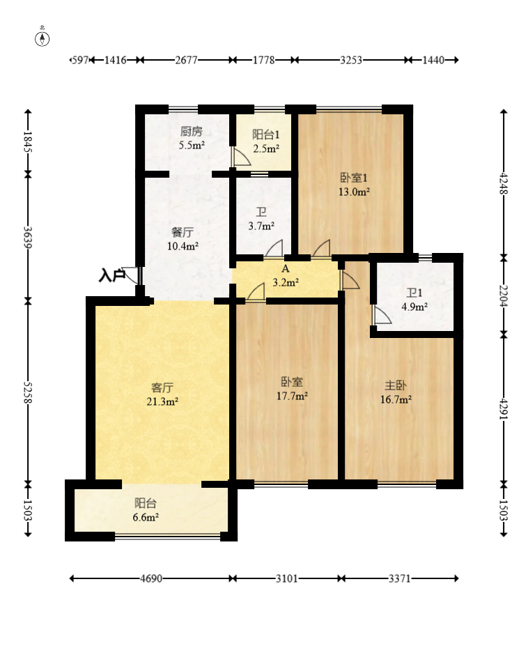 山水湾  3室2厅2卫    85.0万 山水湾  3室2厅2卫    85.0万户型图