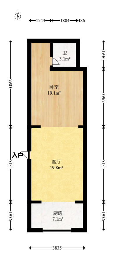 山水湾  1室1厅1卫   39.80万室内图1