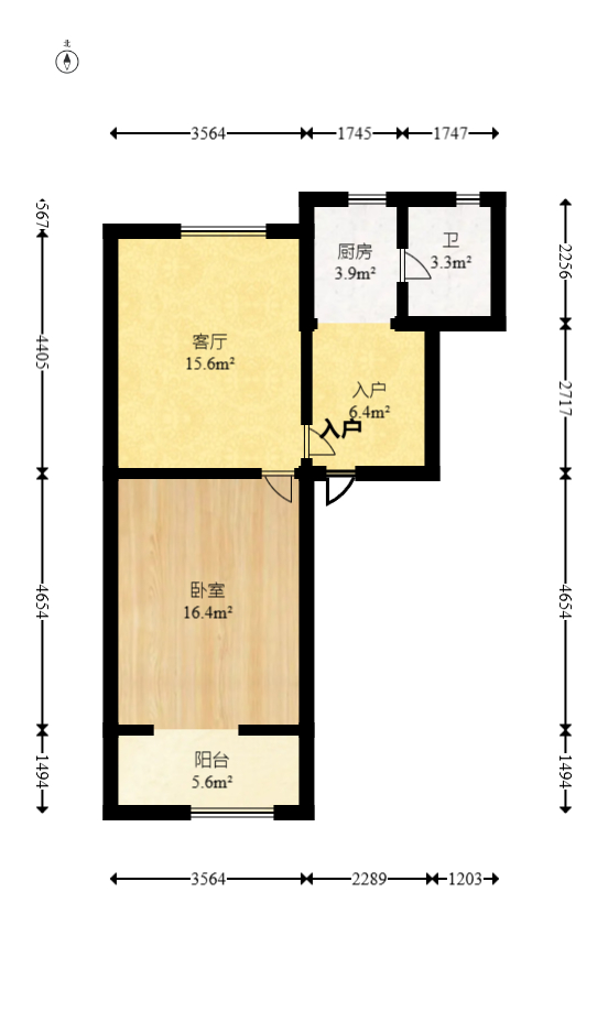 木材厂宿舍（南湖医院对面）  1室1厅1卫   42.80万室内图1
