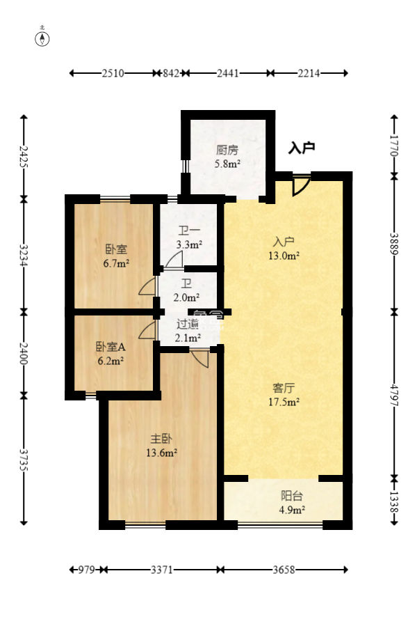 時代港灣  3室2廳1衛(wèi)   54.50萬