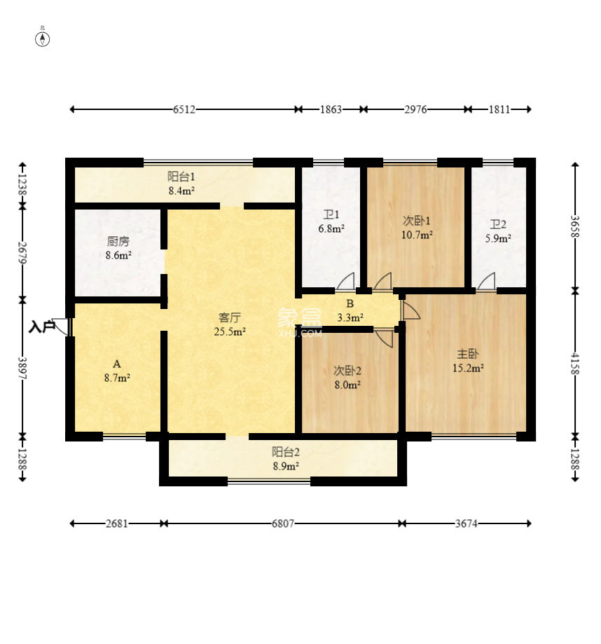 恒基凯旋门一二期  3室2厅1卫    120.0万