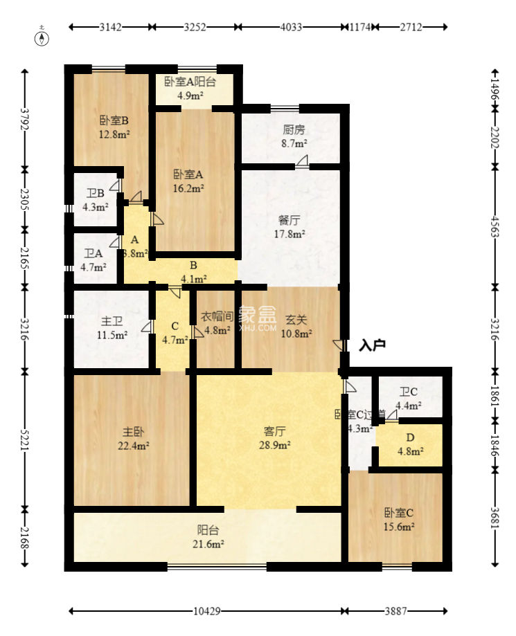 江山印  4室2廳4衛(wèi)   818.00萬