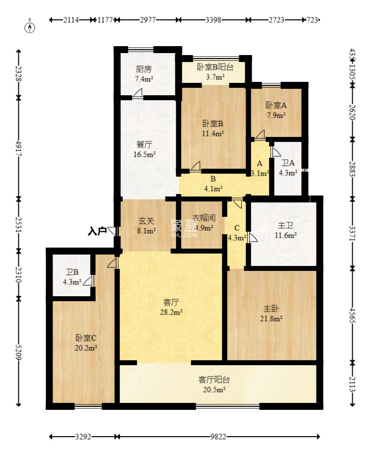 江山印  4室2廳2衛(wèi)   550.00萬