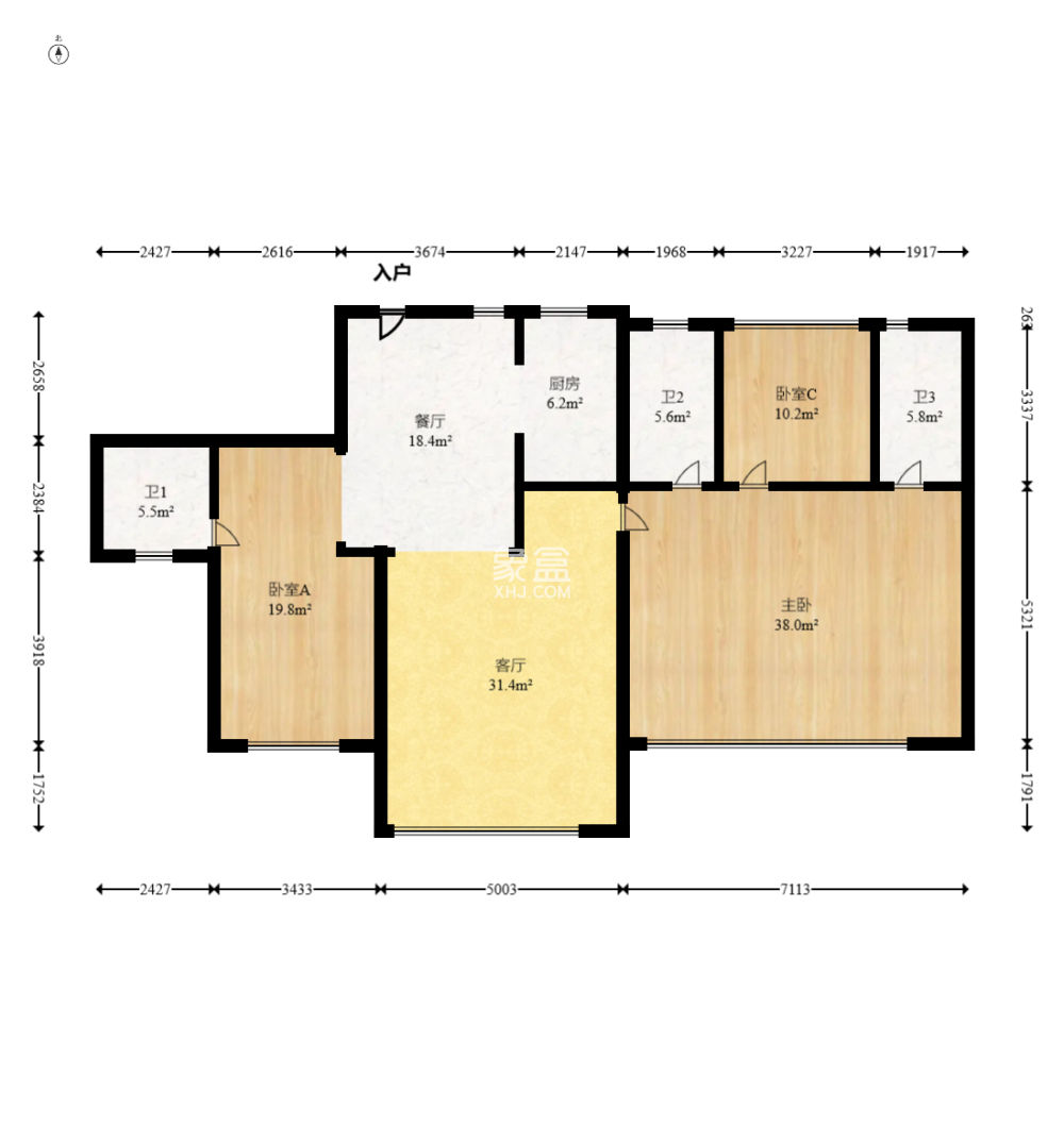 建投象山国际  4室2厅3卫    139.8万