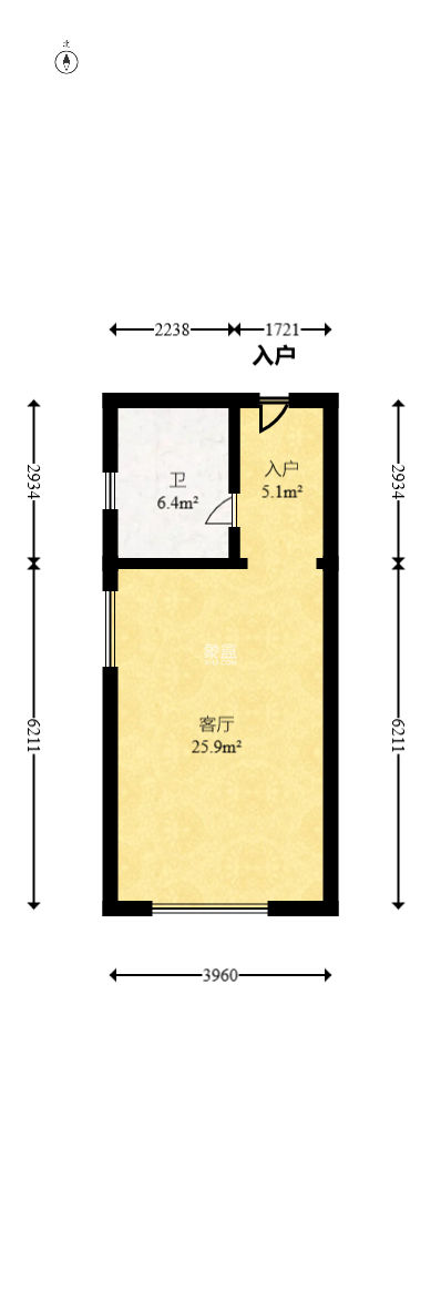 犁头前街36号  1室1厅1卫   47.00万