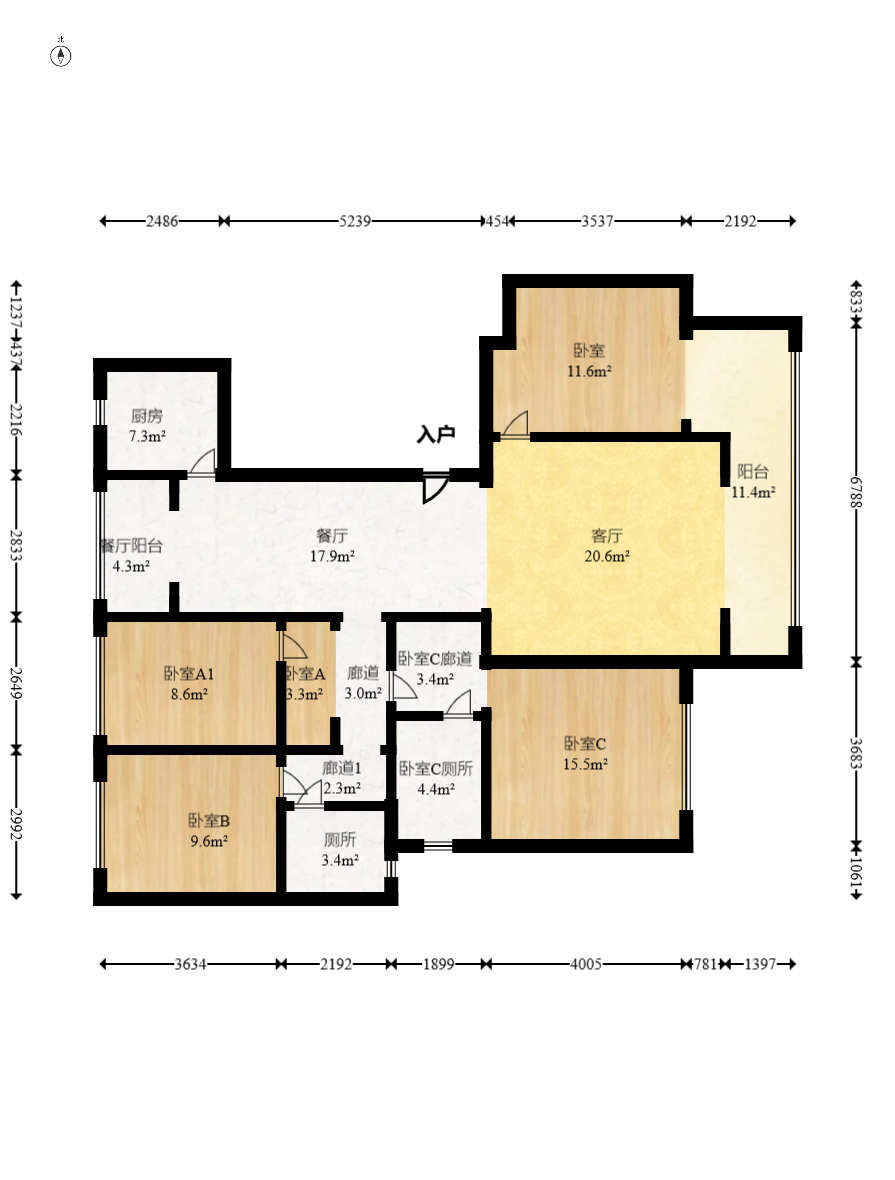 建发电建江山悦  4室2厅2卫   236.00万室内图1
