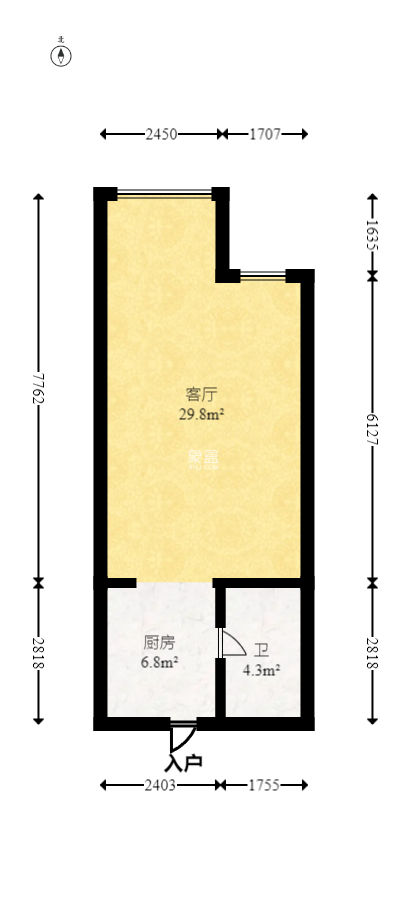 YO领域（领御大厦）  1室1厅1卫    45.67万