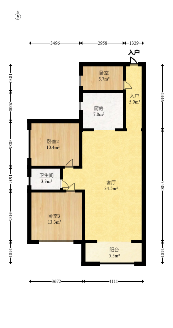 佳美紫郡  3室2厅1卫    56.0万 佳美紫郡  3室2厅1卫    56.0万户型图