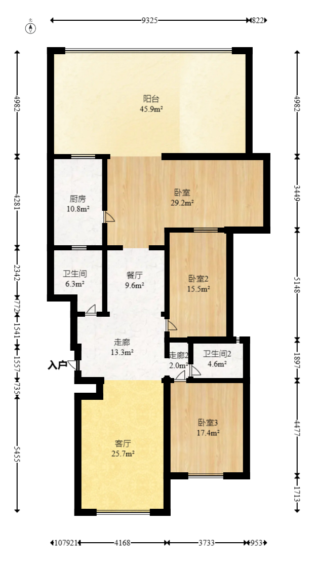 东业苹果社区  2室2厅2卫   58.80万室内图1