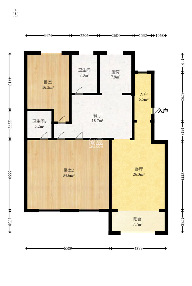 稻和家园  3室2厅2卫   126.00万