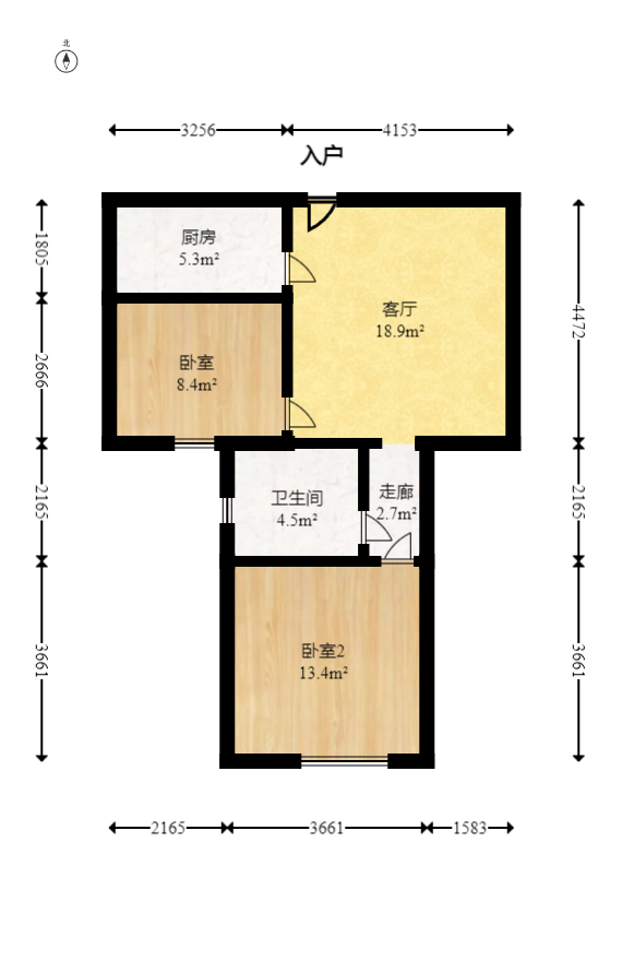 东方美地 2室2厅1卫 48.8万 东方美地 2室2厅1卫 48.8万户型图